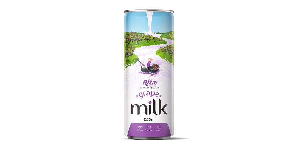 Rita Brand Grape Milk 250ml Slim Can